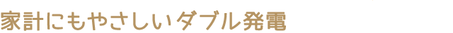 家計にもやさしいダブル発電
