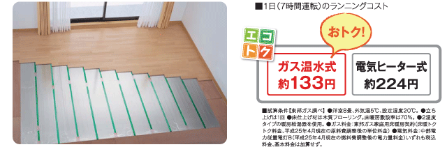 ガス温水床暖房